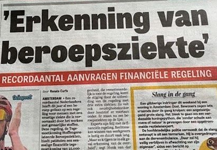 Erkenning van beroepsziekten door gevaarlijke stoffen